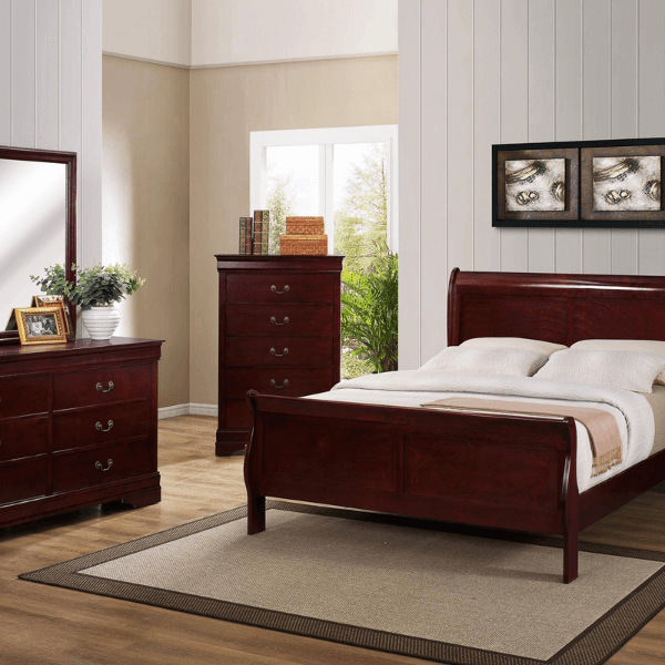 Exclusively on display in Huntsville, Texas. Crown Mark B3900 Louis Philip Modern Bedroom Set 4 Pcs The Crown Mark Louis Philip offers a formal look and feel with its sleigh style headboard and footboard w