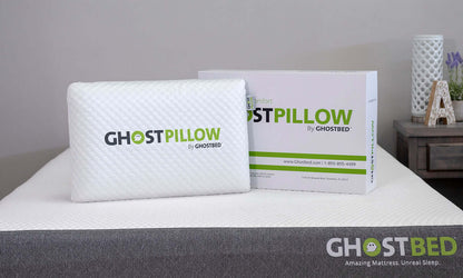 GhostPillow - Memory Foam | Sleeping Style With a firmer feel, the GhostPillow Gel Memory Foam is great for all sleeping styles: back, side and stomach Dimensions: 16" x 23" x 6" | Texan Mattress